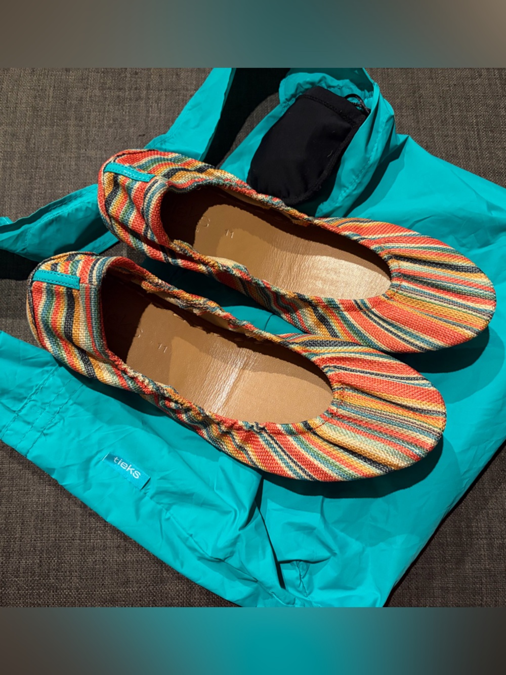 Tieks Women’s Multicolor Striped Ballet Flats - Comfortable Slip-On